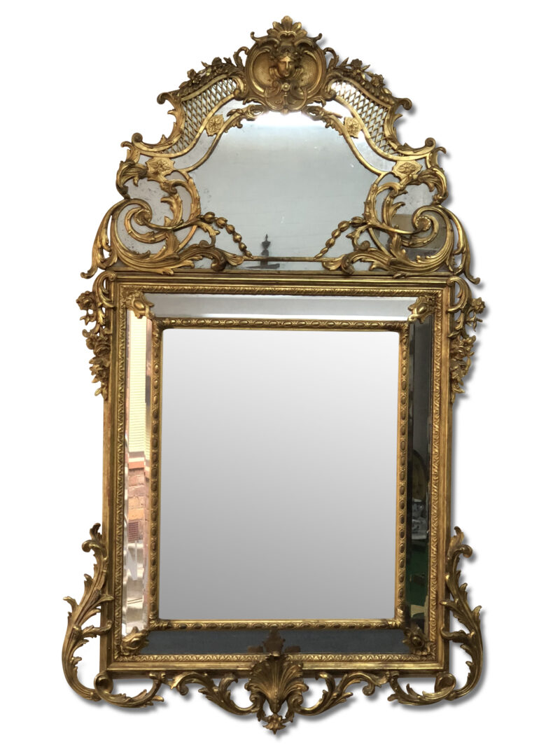 Grand French 18th-Century Gilt Cushion Mirror, c.1780