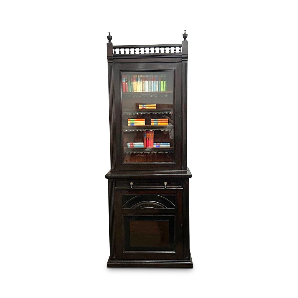 19th Century English Mahogany Single Door Bookcase, c.1890