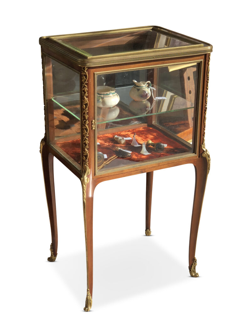 19th-Century French Louis XV Style Walnut Centre Display Cabinet, c. 1880
