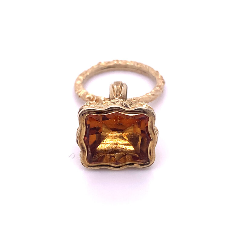 Original 1850s Citrine Seal Split Ring