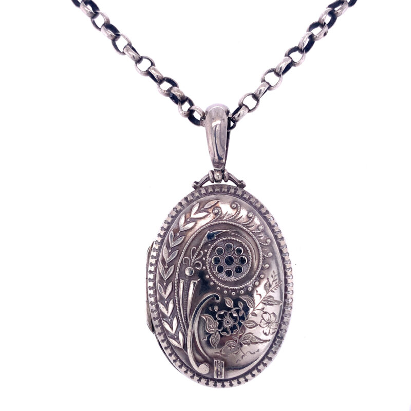 Sterling Silver Oval Locket c.1880