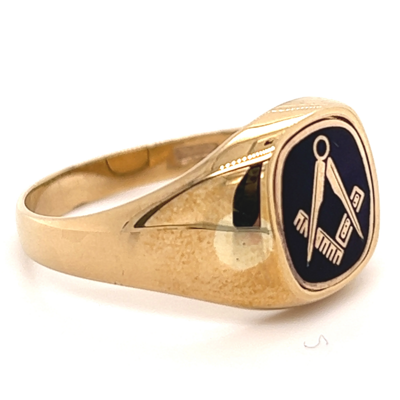 English 9ct Gold Swivel Top "Masonic" Ring
