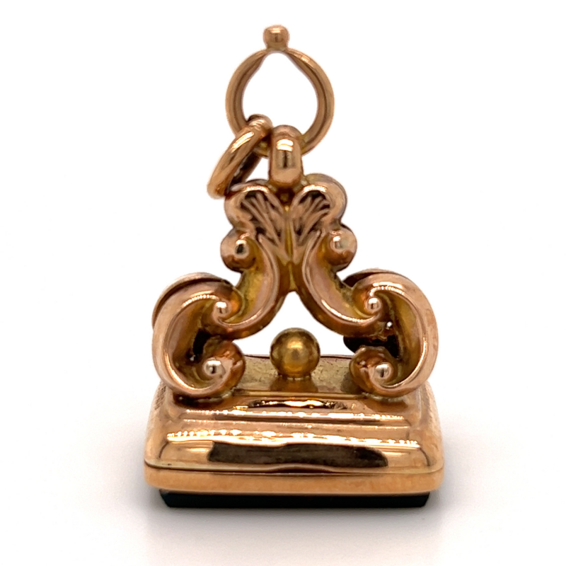 English 9ct Gold & Bloodstone Seal, Birmingham 1916