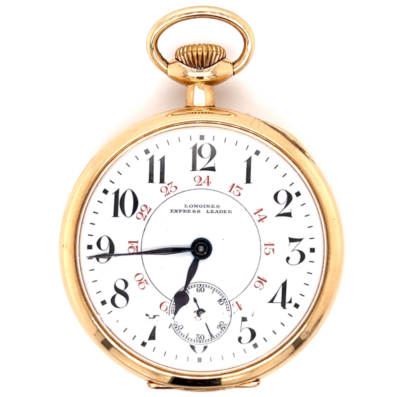 Longines Express Leader 14ct Gold Pocket Watch, c.1900