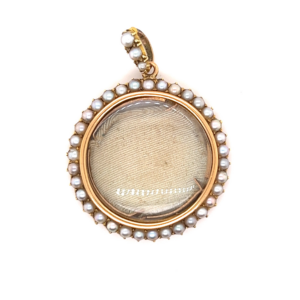 English 15ct Gold & Pearl Double Locket, c.1880