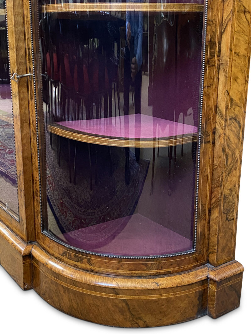 Victorian English Burr Walnut Four-Door Credenza, c.1860