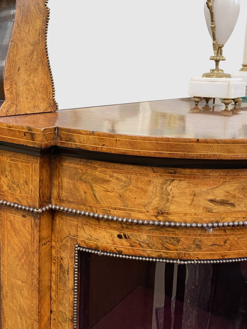 Victorian English Burr Walnut Four-Door Credenza, c.1860