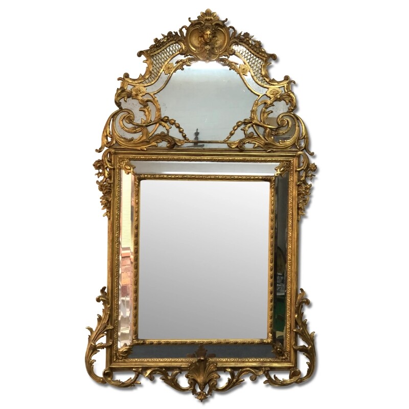 Grand French 18th-Century Gilt Cushion Mirror, c.1780
