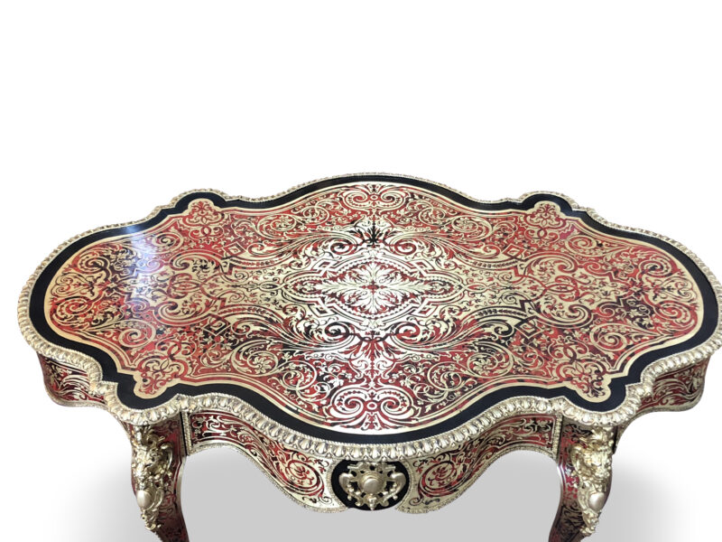 19th-Century French Ebonised Boulle Centre Table, c.1870
