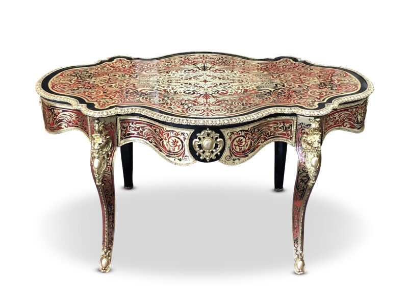19th-Century French Ebonised Boulle Centre Table, c.1870