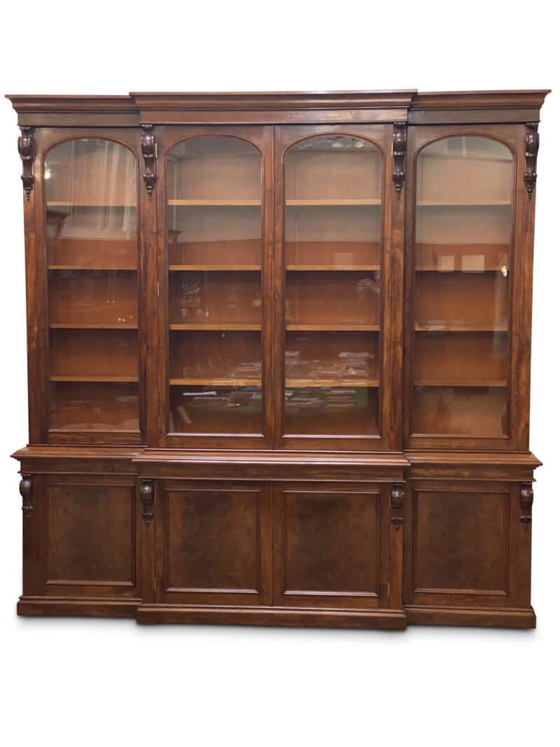 English 19th-Century Four-Door Breakfront Bookcase, c.1860