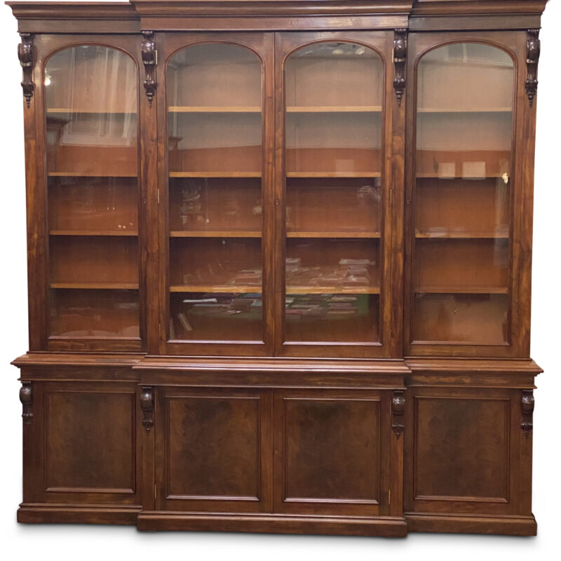 English 19th-Century Four-Door Breakfront Bookcase, c.1860