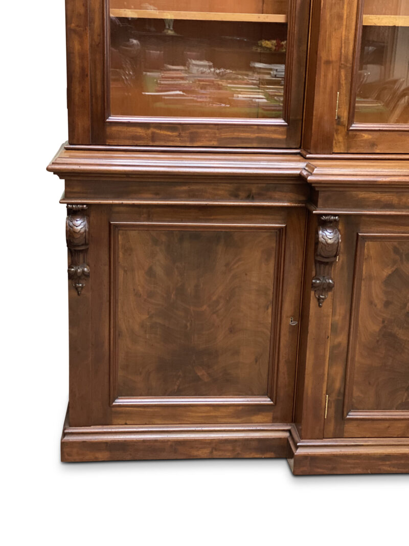 English 19th-Century Four-Door Breakfront Bookcase, c.1860