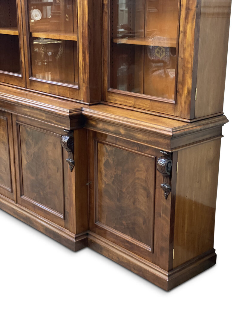 English 19th-Century Four-Door Breakfront Bookcase, c.1860