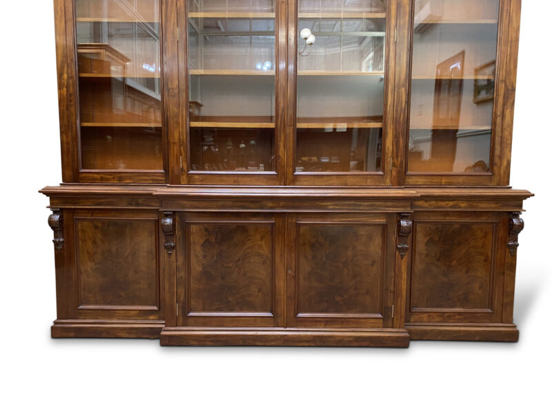English 19th-Century Four-Door Breakfront Bookcase, c.1860