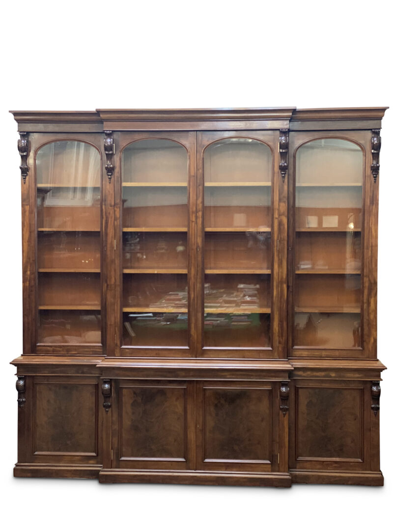 64054 19th century breakfront bookcase c1860 8 scaled 1