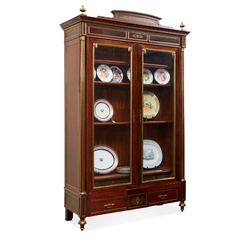 19th Century French Mahogany 2 Door Vitrine, c. 1880