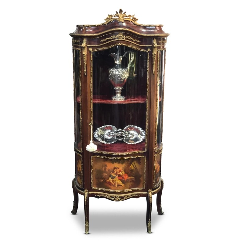 Early 20th-Century Louis XV-Style Single Door Vitrine, c.1920