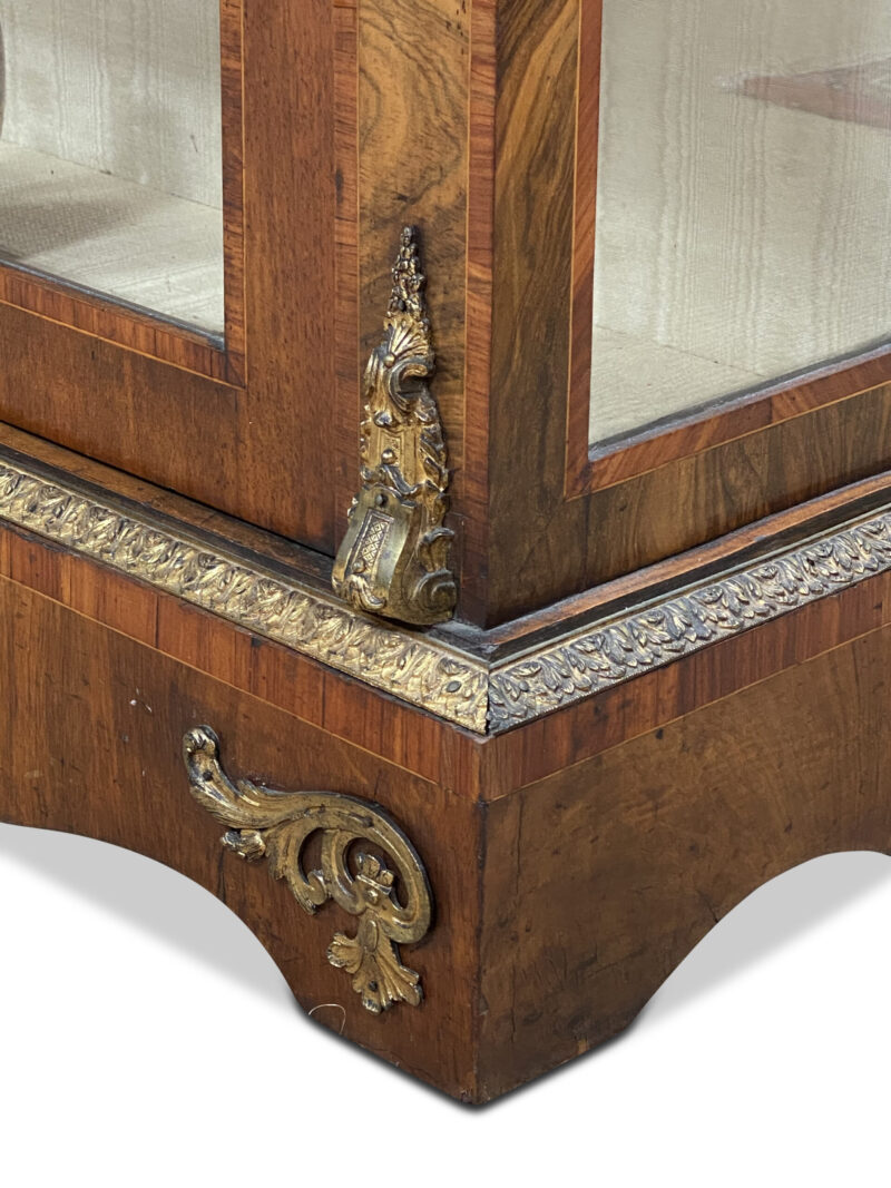 19th-Century English Burr Walnut Single Door Pier Cabinet, c.1870