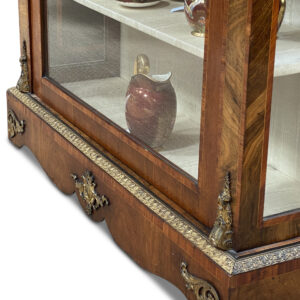 19th-Century English Burr Walnut Single Door Pier Cabinet, c.1870