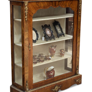 19th-Century English Burr Walnut Single Door Pier Cabinet, c.1870