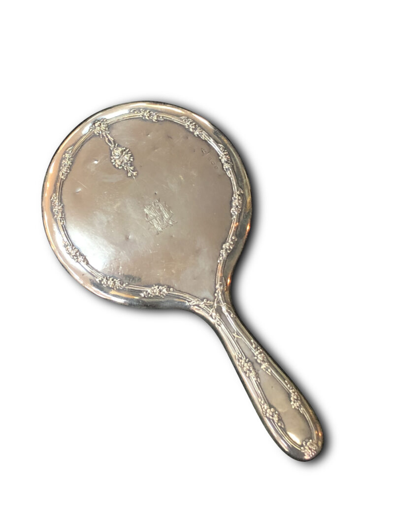 7280 Walker and Hall Sterling Silver Hand Mirror c19101 scaled