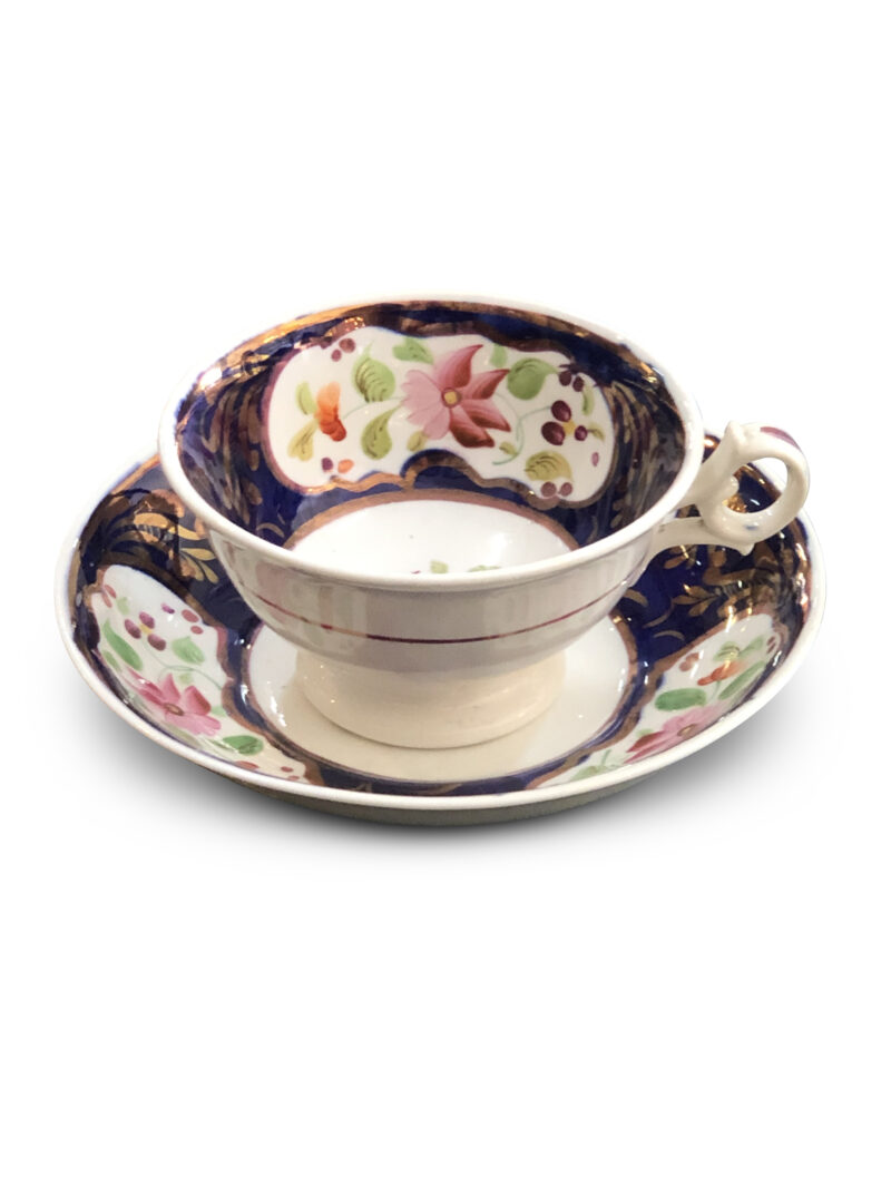 19th-Century 22-Piece Floral Tea Set