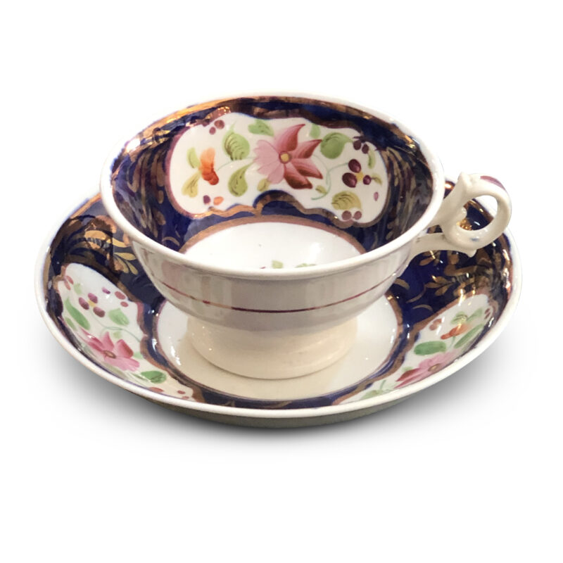 19th-Century 22-Piece Floral Tea Set