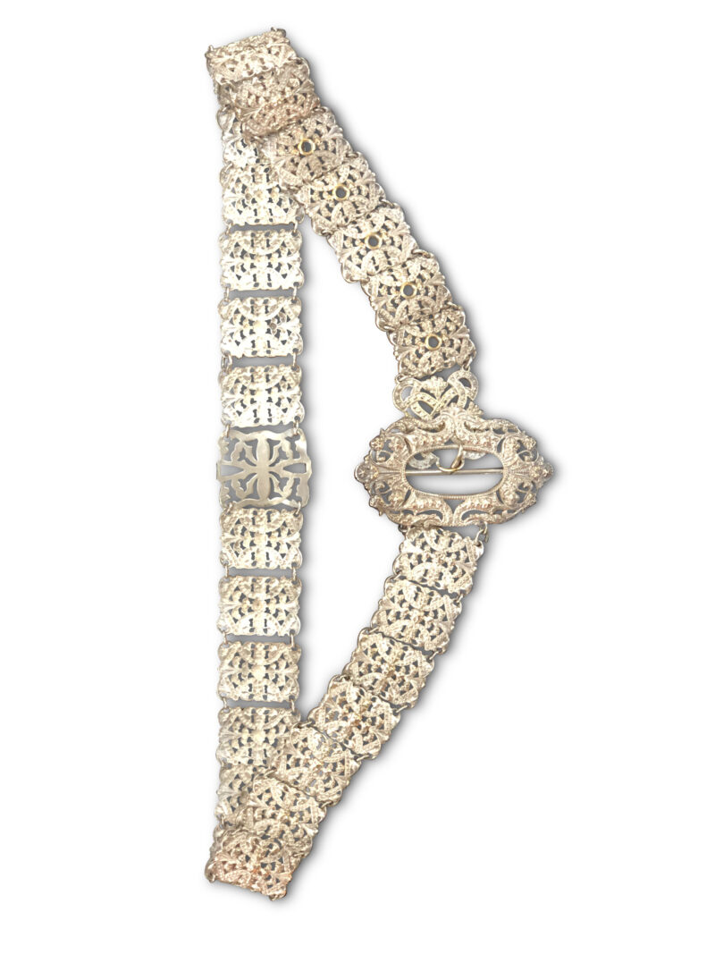 19th-Century Continental Silver-Plated Ladies Belt, c.1890