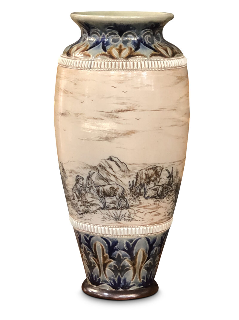 Royal Doulton Hannah Barlow Saltglaze Vase. C.1880