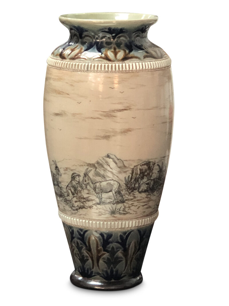 Royal Doulton Hannah Barlow Saltglaze Vase. C.1880