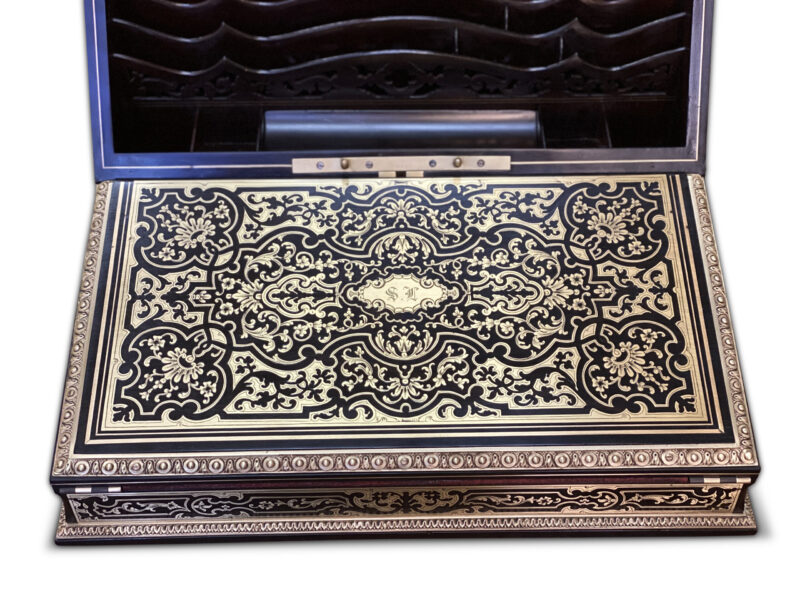 Superb French nineteenth-century rosewood Boulle-work writing Slope, c.1870