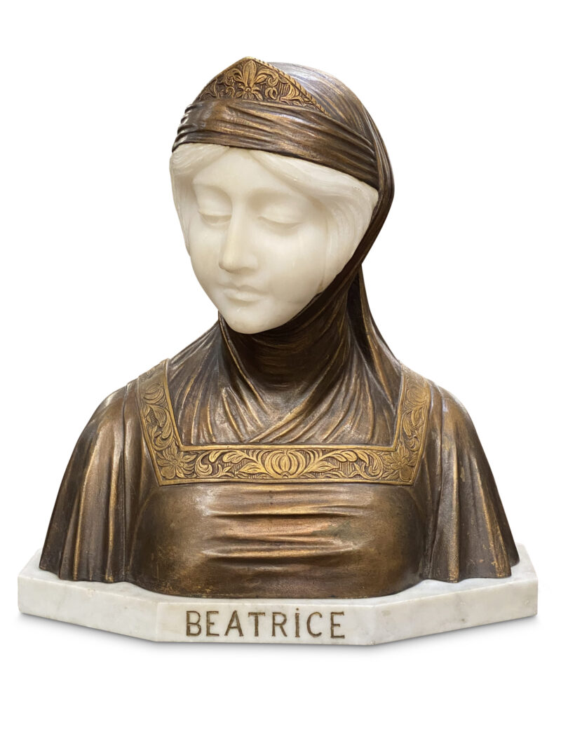 7770 19th century marble and alabaster bust of Beatrice 1 scaled 1