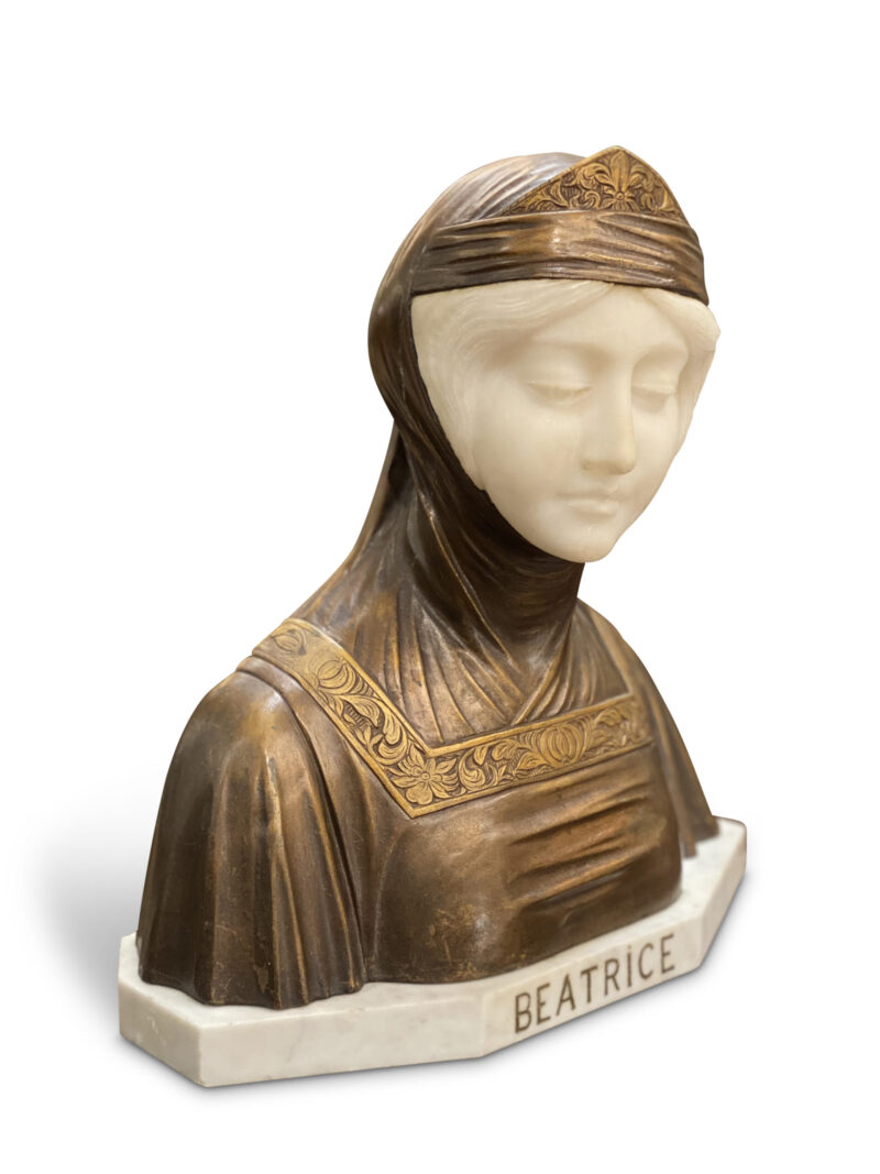 Late 19th-Century Marble and Alabaster Bust, c.1890