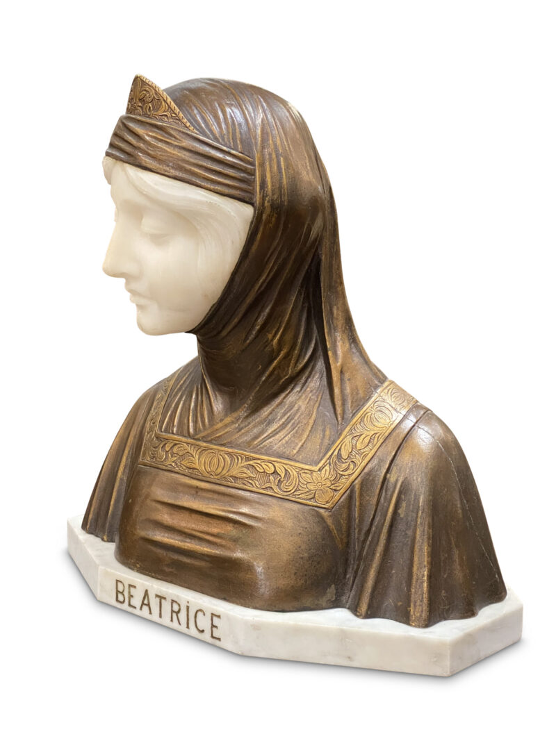 Late 19th-Century Marble and Alabaster Bust, c.1890