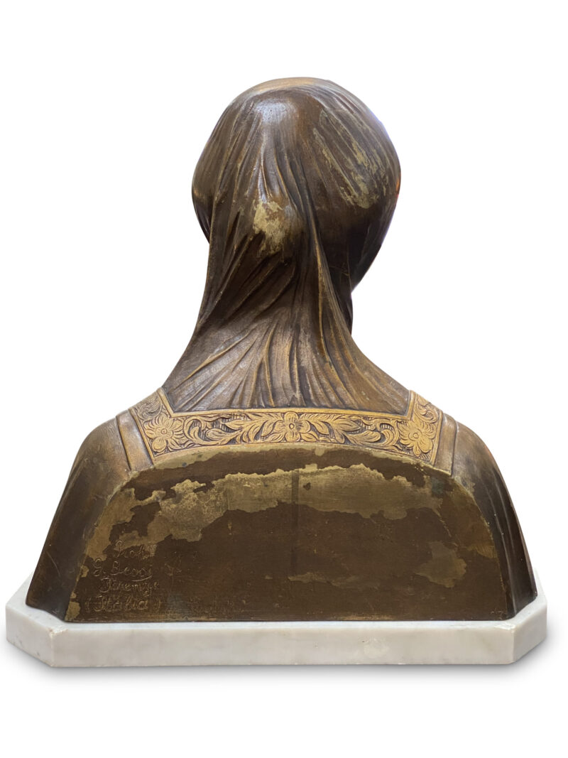Late 19th-Century Marble and Alabaster Bust, c.1890