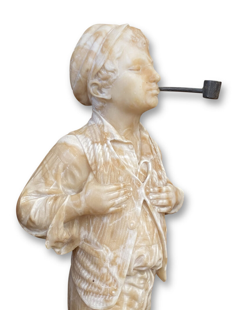 7771 Alabaster figure of boy smoking 2 scaled 1