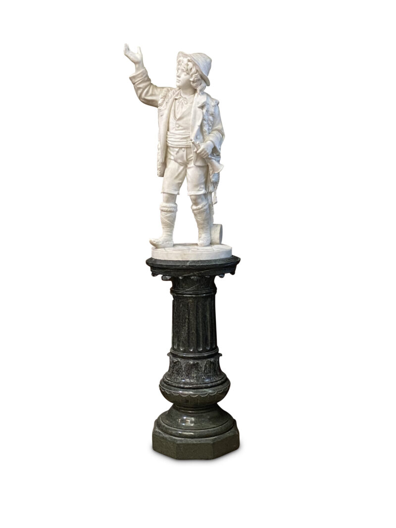 Italian 19th-Century Sculpted Marble Figure of a Young Boy, c.1870