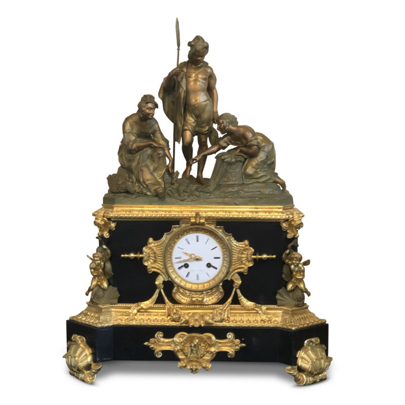 19th-Century French Napoleon III Mantle Clock, c. 1860