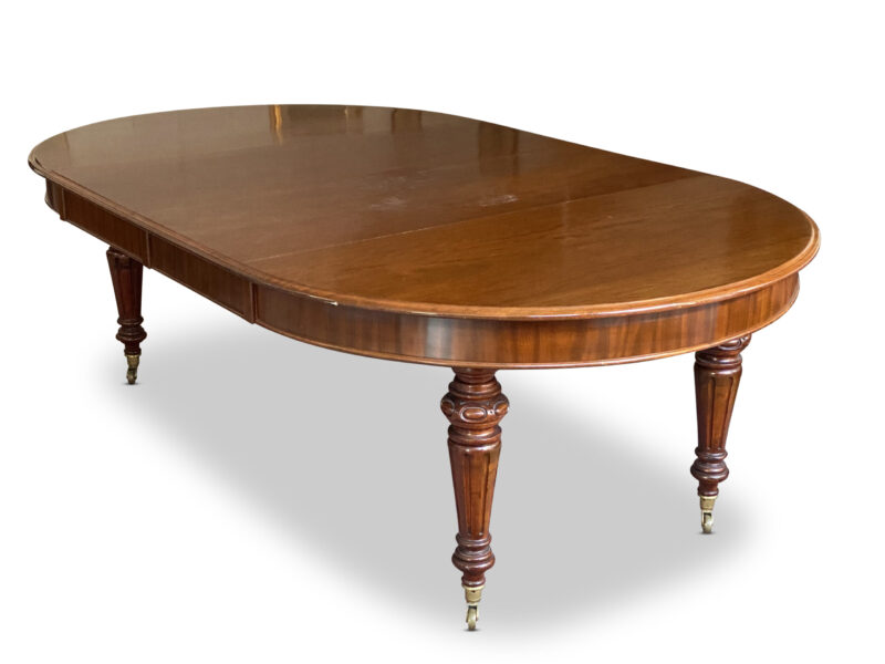 AAA226 Victorian mahogany 2 leaf D end dining tablec.18501 scaled 1
