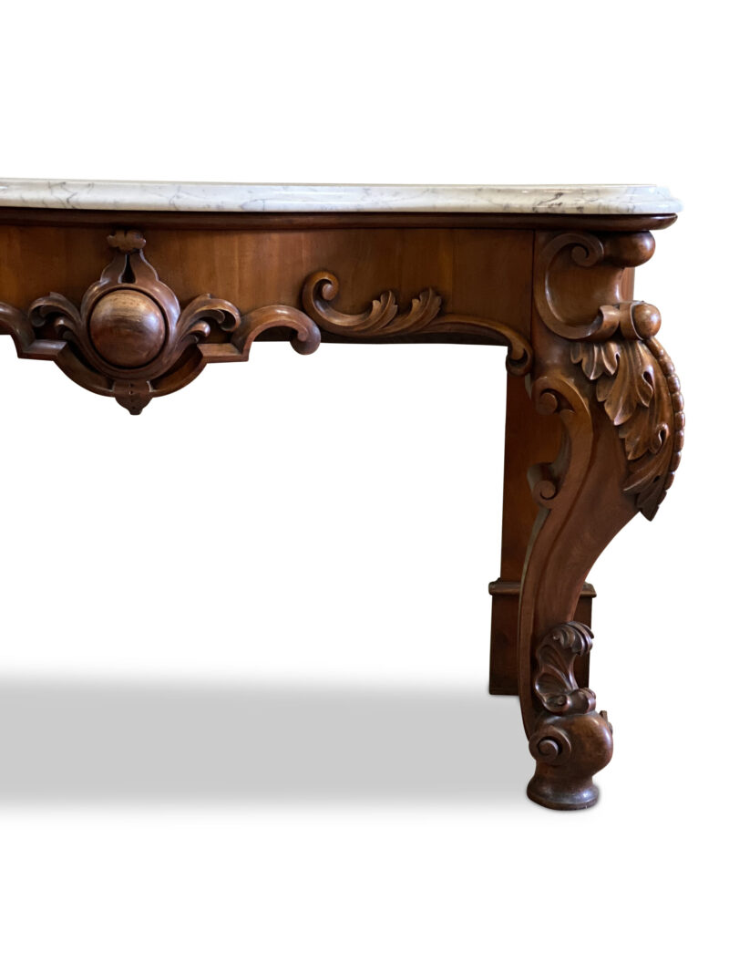 19th-Century English Mahogany Serpentine Console Table, c.1860