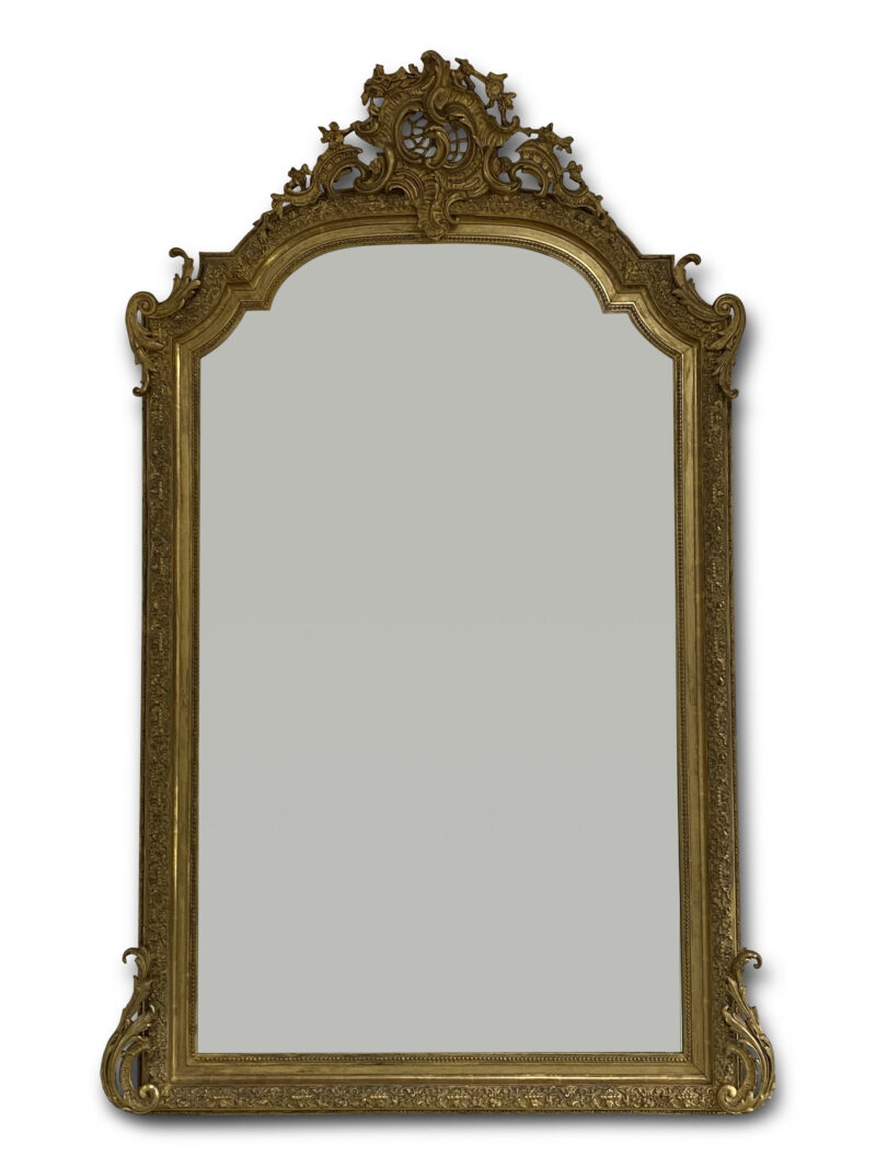 19th-Century French Gilt Overmantle Mirror, c.1870