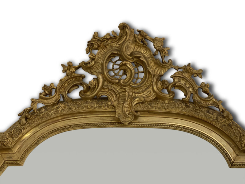 19th-Century French Gilt Overmantle Mirror, c.1870
