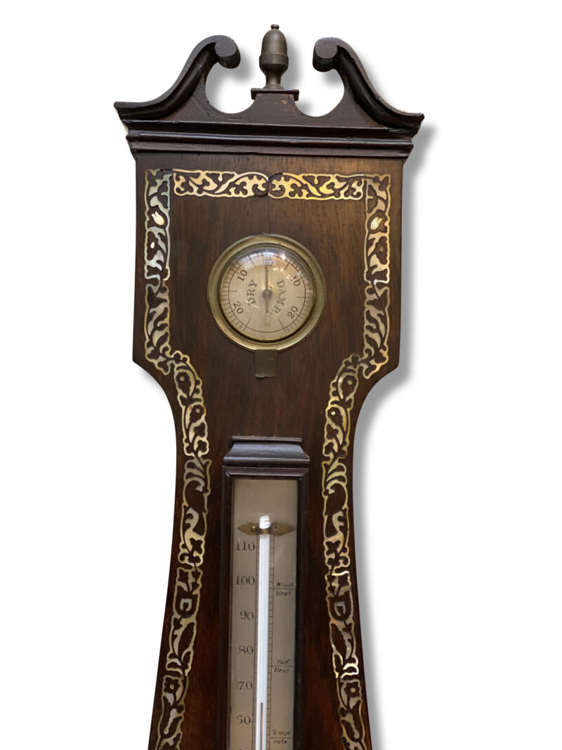 Early Victorian Rosewood Banjo Barometer, c.1850