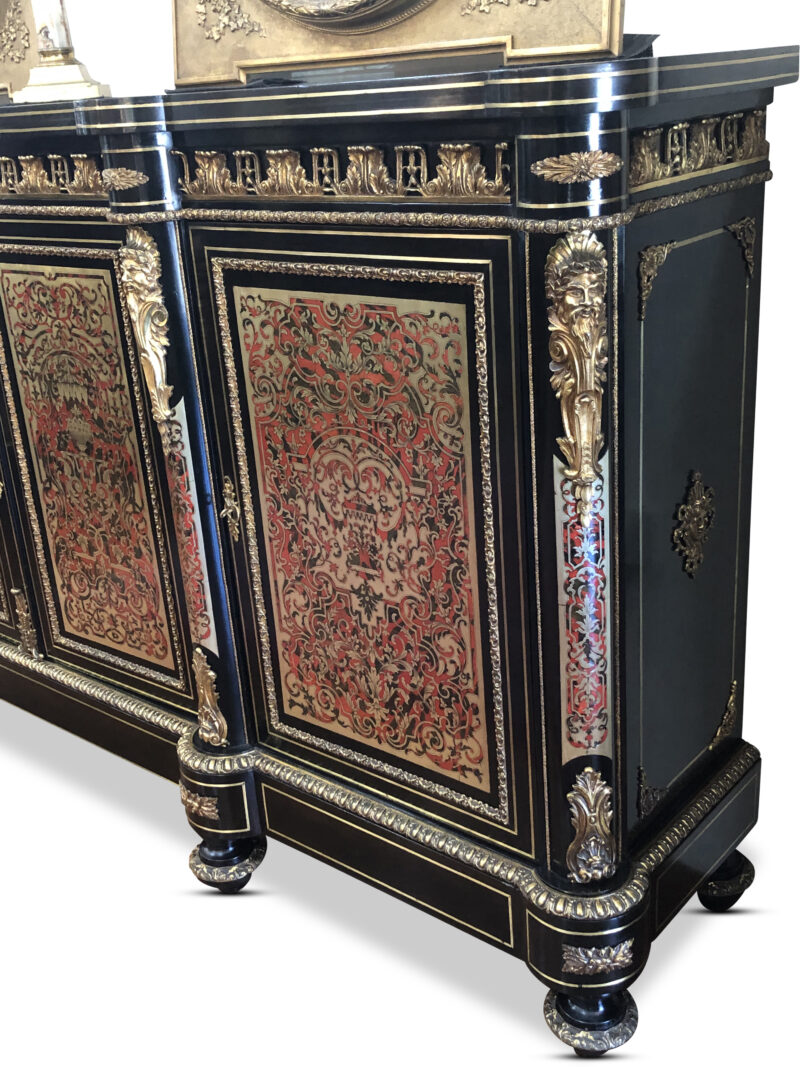 19th-Century French Boulle and Ebonised Sideboard, c.1870