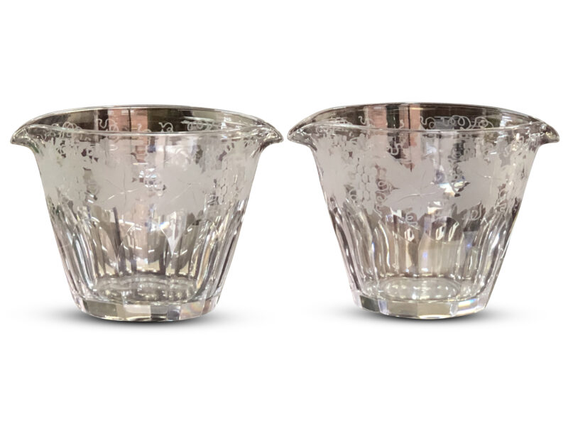 Pair of Victorian Grape and Leaf Etched Rinsers, c.1860