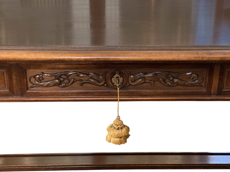 Early 20th-Century French Walnut 3 Drawer Writing Desk, c.1910