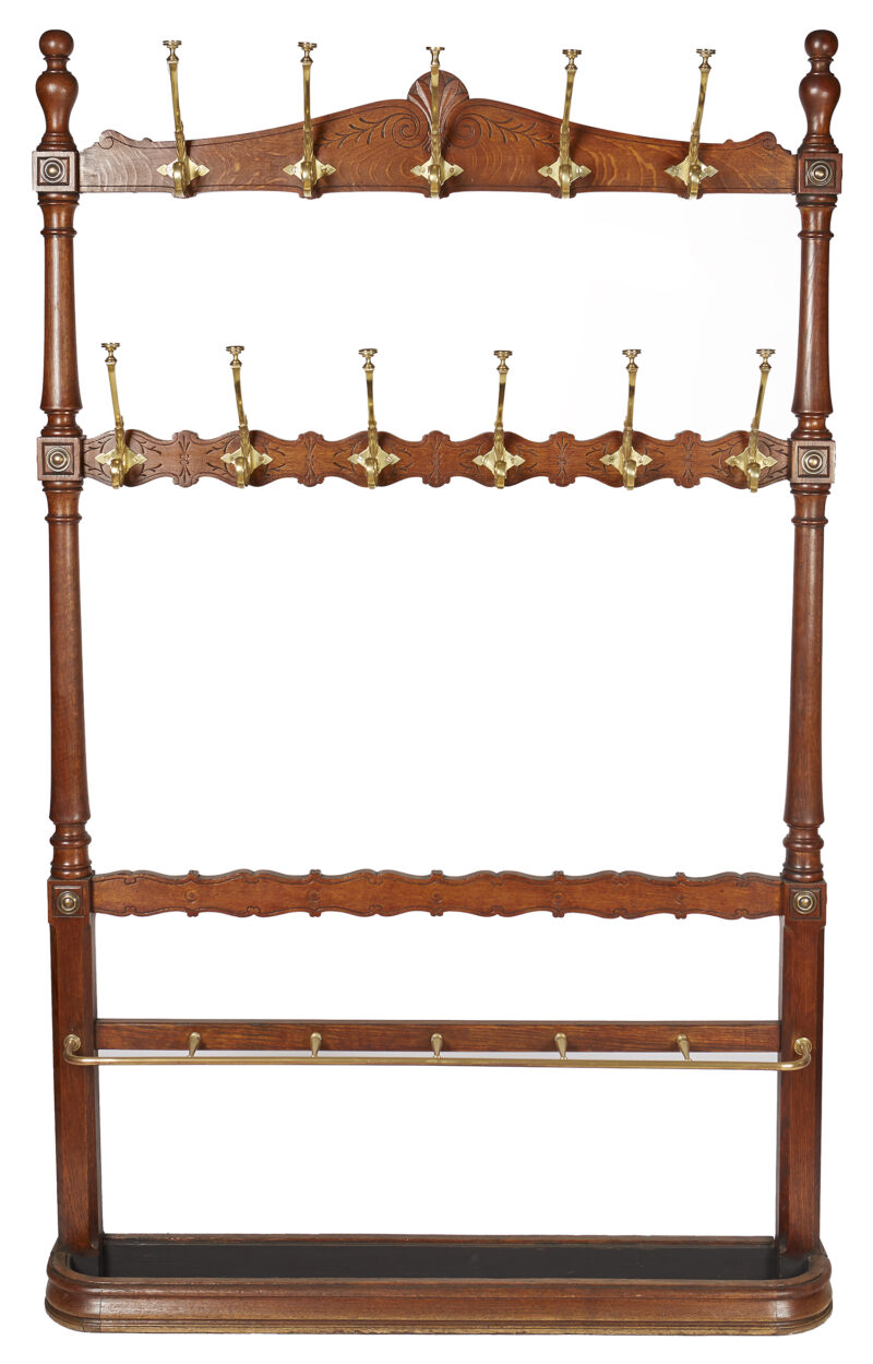 French Oak Hall Stand, c.1900