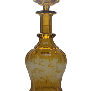 19th-Century Fine Bohemian Amber Glass Decanter
