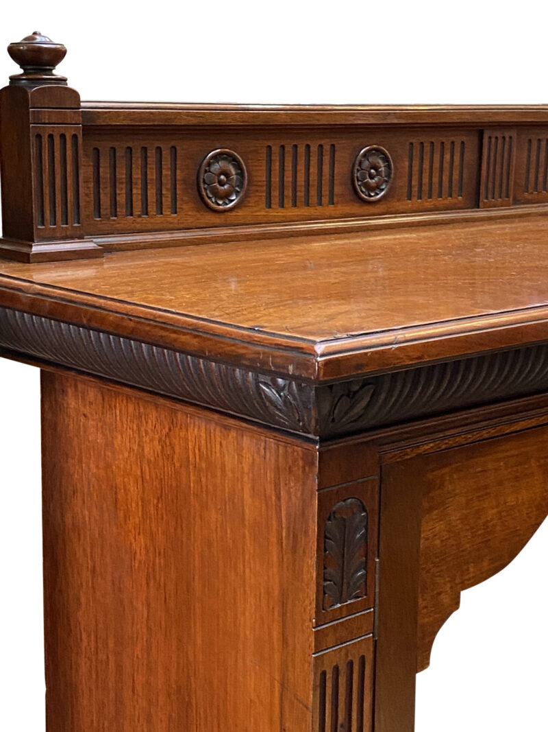 Late Victorian Walnut 4 Door Breakfront Bookcase, c.1890